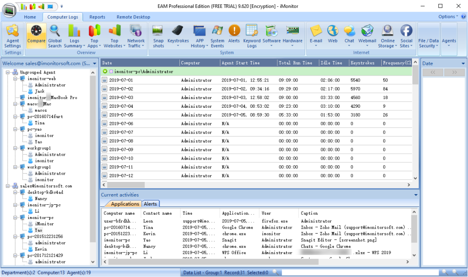 screenshot of iMonitor EAM Professional
